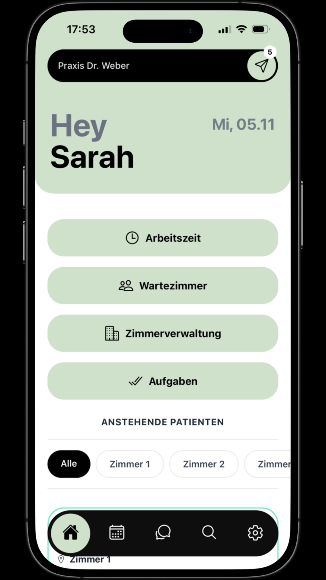 kaya Mitarbeiter-App Screenshot - Praxisverwaltung für Teams