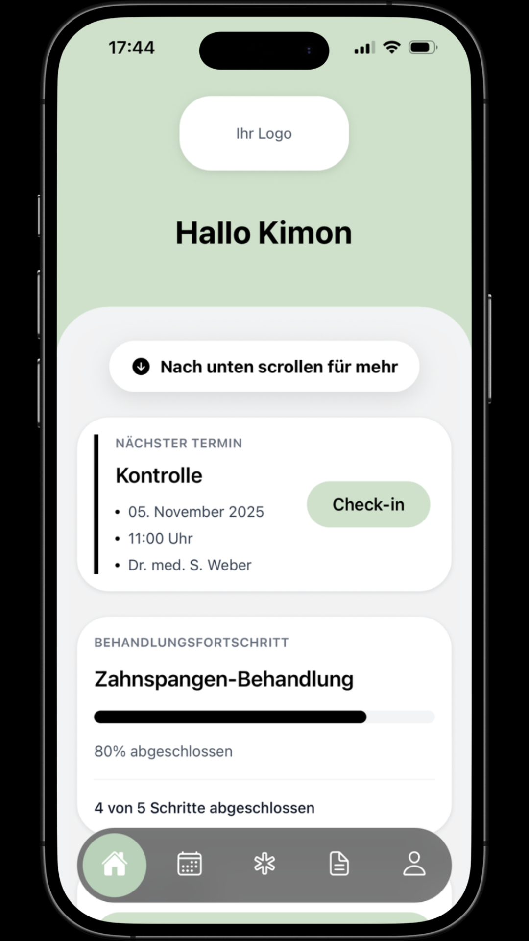 kaya Patienten-App Screenshot - Terminverwaltung und Check-in